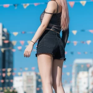 Visualprompt.org black denim shorts a7f83e0c9e