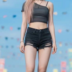 Visualprompt.org black denim shorts b504547c2e
