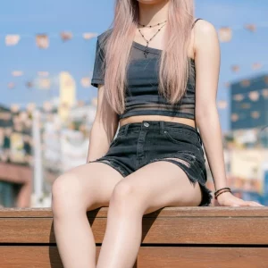 Visualprompt.org black denim shorts f01f71211f