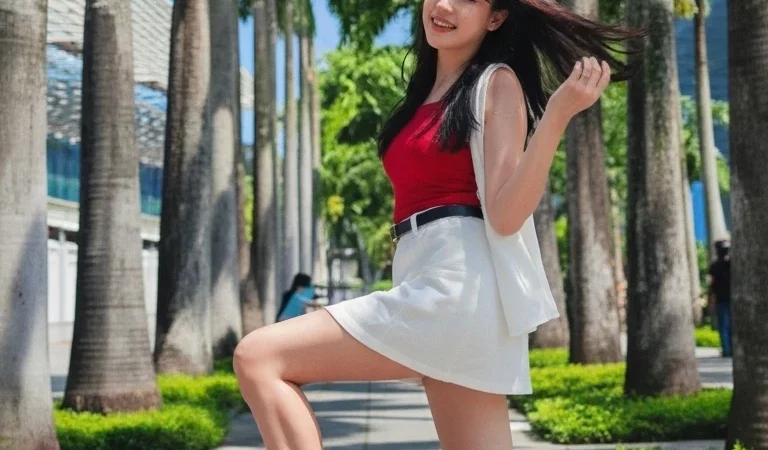 Visualprompt.org realistic ai girl wearing a white denim skirt. 43f5ecf34e