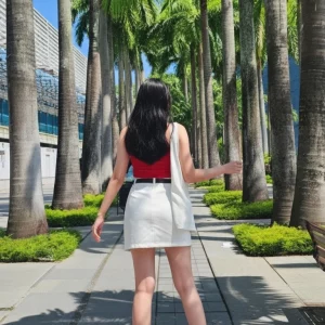 Visualprompt.org realistic ai girl wearing a white denim skirt. 4c3d28d8be