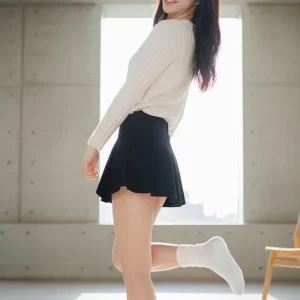 Visualprompt.org black flare skirt, knit top, and white socks snapshot d8b0682f31
