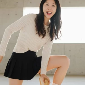 Visualprompt.org black flare skirt, knit top, and white socks snapshot dfae84cc8f