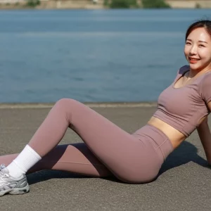 Visualprompt.org exercising at the han river wearing leggings. 15ffd17623