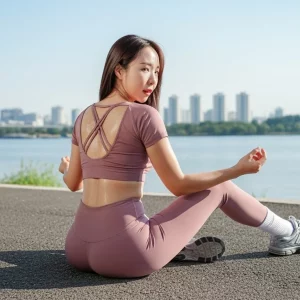 Visualprompt.org exercising at the han river wearing leggings. 2dfe2586a5