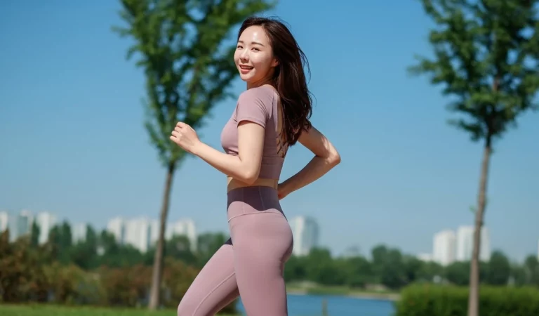 Visualprompt.org exercising at the han river wearing leggings. 9297f92eef