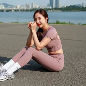 Visualprompt.org exercising at the han river wearing leggings. d3fb7d07fd