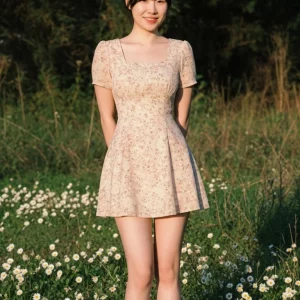 Visualprompt.org korean woman floral mini dress fantasy 14f6416e1b