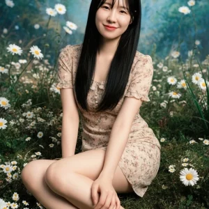 Visualprompt.org korean woman floral mini dress fantasy 330c46390b