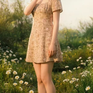 Visualprompt.org korean woman floral mini dress fantasy 3a4203dd40
