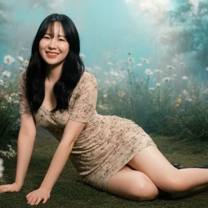 Visualprompt.org korean woman floral mini dress fantasy 7a27a9128e