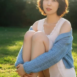 Visualprompt.org snapshot of a model in a chiffon one piece dress at a park 0227f167b6