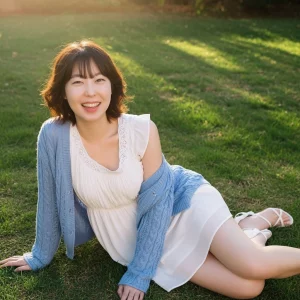 Visualprompt.org snapshot of a model in a chiffon one piece dress at a park 05cf0e6389