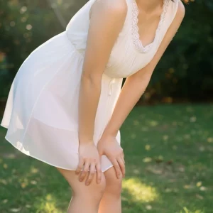 Visualprompt.org snapshot of a model in a chiffon one piece dress at a park 3e2496e9d6