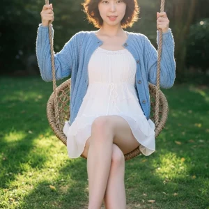 Visualprompt.org snapshot of a model in a chiffon one piece dress at a park 4d815169d3