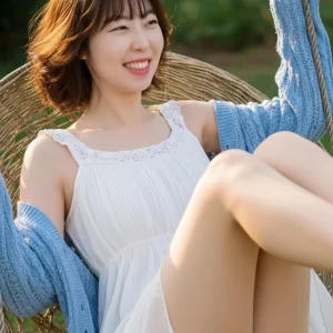 Visualprompt.org snapshot of a model in a chiffon one piece dress at a park 5ecf5ab5e7
