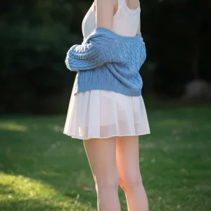 Visualprompt.org snapshot of a model in a chiffon one piece dress at a park 6f30e9f852