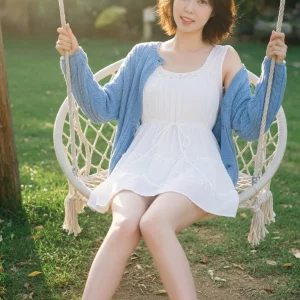 Visualprompt.org snapshot of a model in a chiffon one piece dress at a park 6fa33d5766