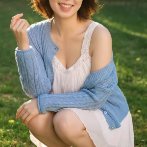 Visualprompt.org snapshot of a model in a chiffon one piece dress at a park 776ff9ed6a