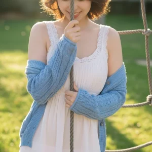 Visualprompt.org snapshot of a model in a chiffon one piece dress at a park 8492630345