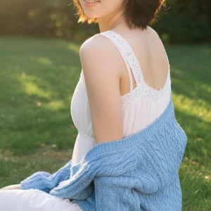 Visualprompt.org snapshot of a model in a chiffon one piece dress at a park 89d057b744