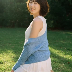 Visualprompt.org snapshot of a model in a chiffon one piece dress at a park a02e0d123d