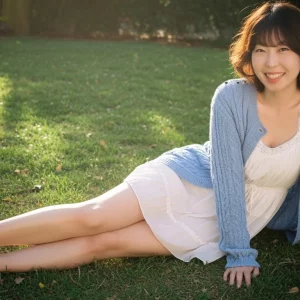 Visualprompt.org snapshot of a model in a chiffon one piece dress at a park b801999fef