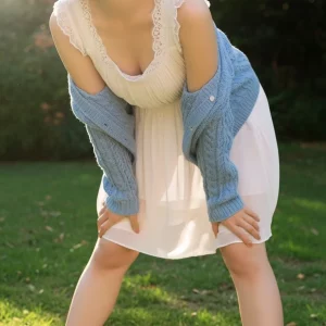 Visualprompt.org snapshot of a model in a chiffon one piece dress at a park f7baa046f0