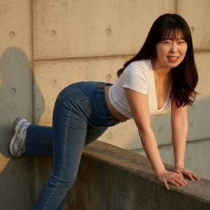 Visualprompt.org woman who looks good in a white t shirt and jeans 498f0d85bd