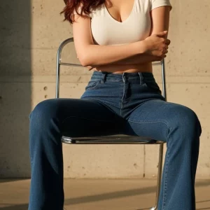 Visualprompt.org woman who looks good in a white t shirt and jeans 6aed049845