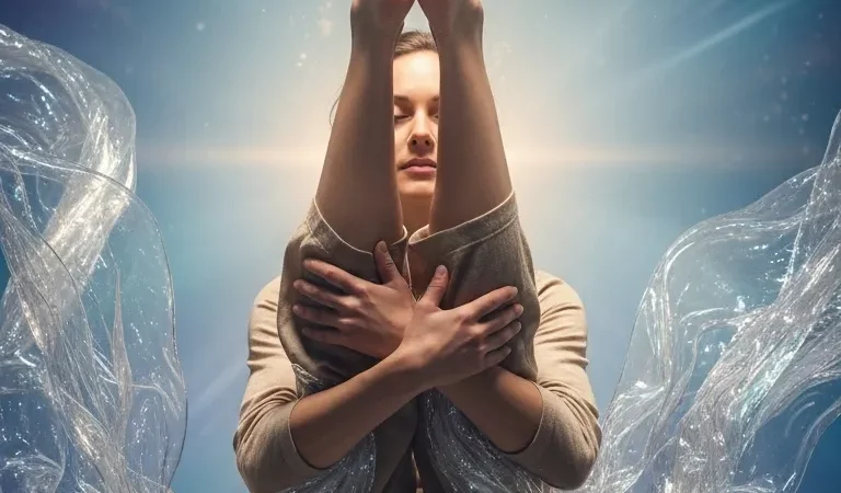 Legs lifted balanced pose studio flexibility