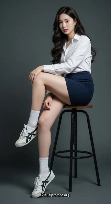 Onitsuka tiger sneakers school uniform prompt