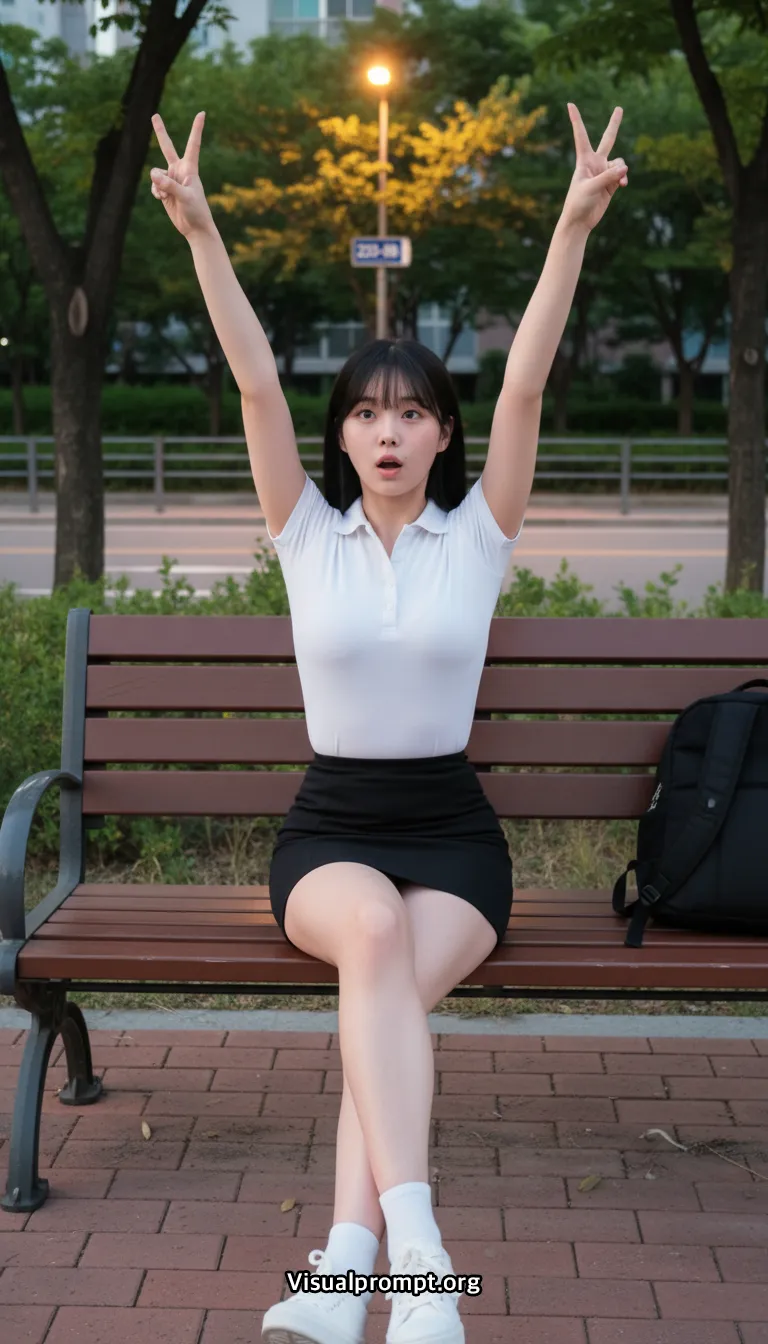 Uniform evening park bench snap shoot 4